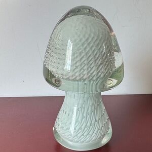 "CRISTALES DE MURANO MEXICO". Glass Mushroom Paperweight